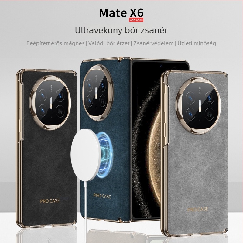Huawei MateX6 bőrtok mágneses csuklópánttal és hajtogatható kijelzővel, teljes lefedettség – XT kiadás
