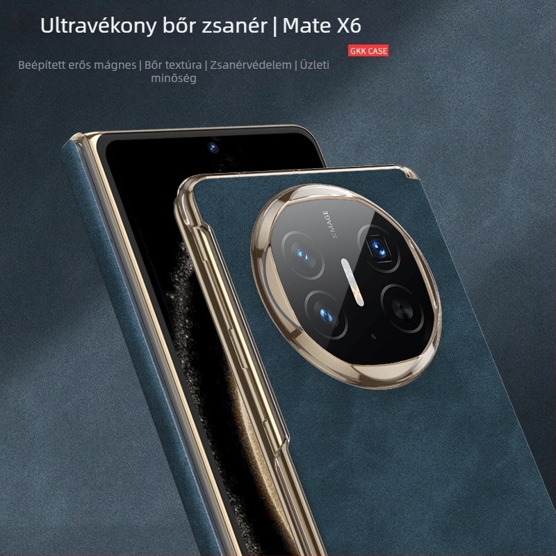 Huawei MateX6 bőrtok mágneses csuklópánttal és hajtogatható kijelzővel, teljes lefedettség – XT kiadás