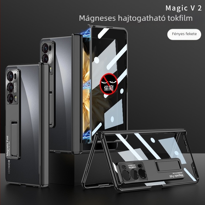 Honor MagicV2 integrált tok beépített képernyővédő fóliával, átlátszó összecsukható mágneses csuklópánttal, PC burkolat, ütésálló