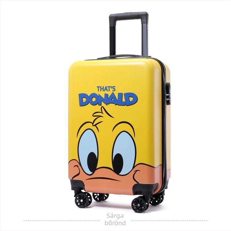 Kunwei ABS+PC bőrönd univerzális kerekekkel, cipzáros nyitás, modell 00211, súly 2,5 kg, anime karikatúra minta, poliészter belső, általános kombinált zár