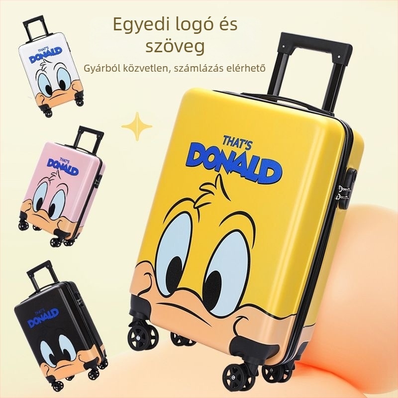 Kunwei ABS+PC bőrönd univerzális kerekekkel, cipzáros nyitás, modell 00211, súly 2,5 kg, anime karikatúra minta, poliészter belső, általános kombinált zár