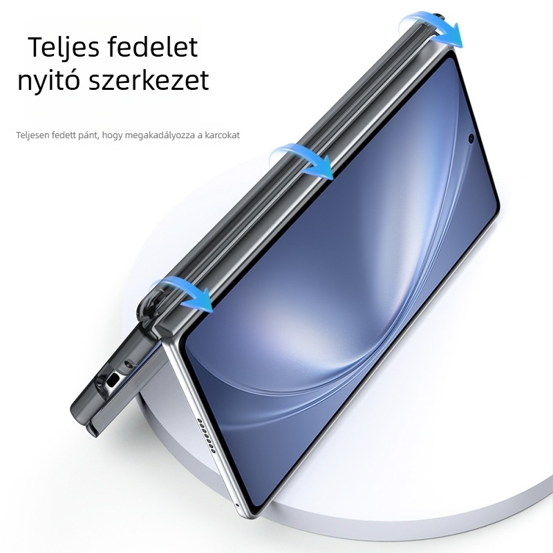 Vivo X Fold5 hátlapi tok mágneses központi tengelyű, dupla csuklós, műbőr, ütésálló, anti-ujjlenyomat