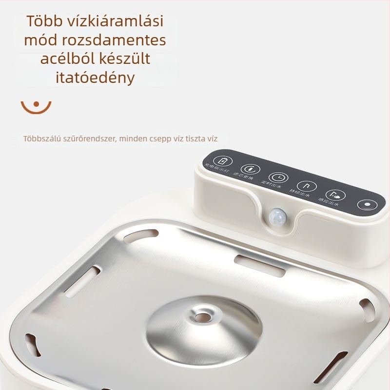 Vezeték nélküli intelligens kisállatvízforrás szűrővel, 4L kapacitás, alkalmazás-támogatás, rögzített kialakítás, macskáknak és kutyáknak megfelelő (2024)