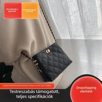 Női PU bőr crossbody táska, bucket bag stílus, függőleges négyzet alak, belső cipzáras zseb, zárás latch