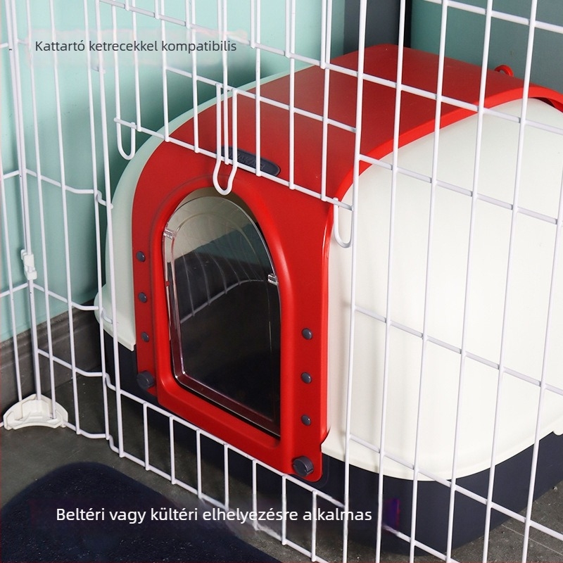 Makar macskaalomtál, teljesen zárt, fröccsenés elleni kialakítás, dupla fedél, PP anyag