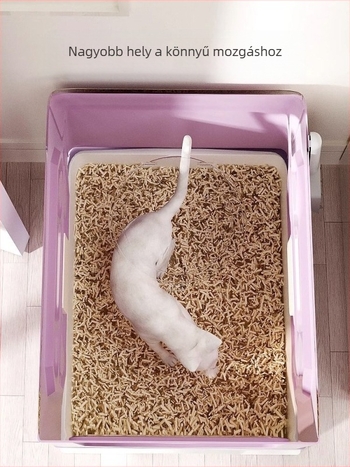 PVC macska WC, teljesen zárt, fröcsenés elleni, szagtalanító, összecsukható felső fiókos dizájn