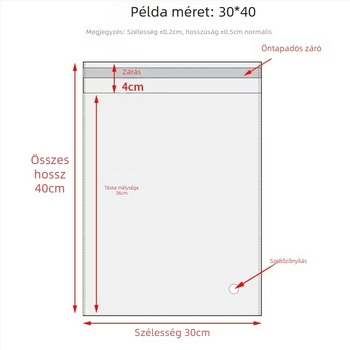 OPP vastagított önzáró, átlátszó ruhazsák