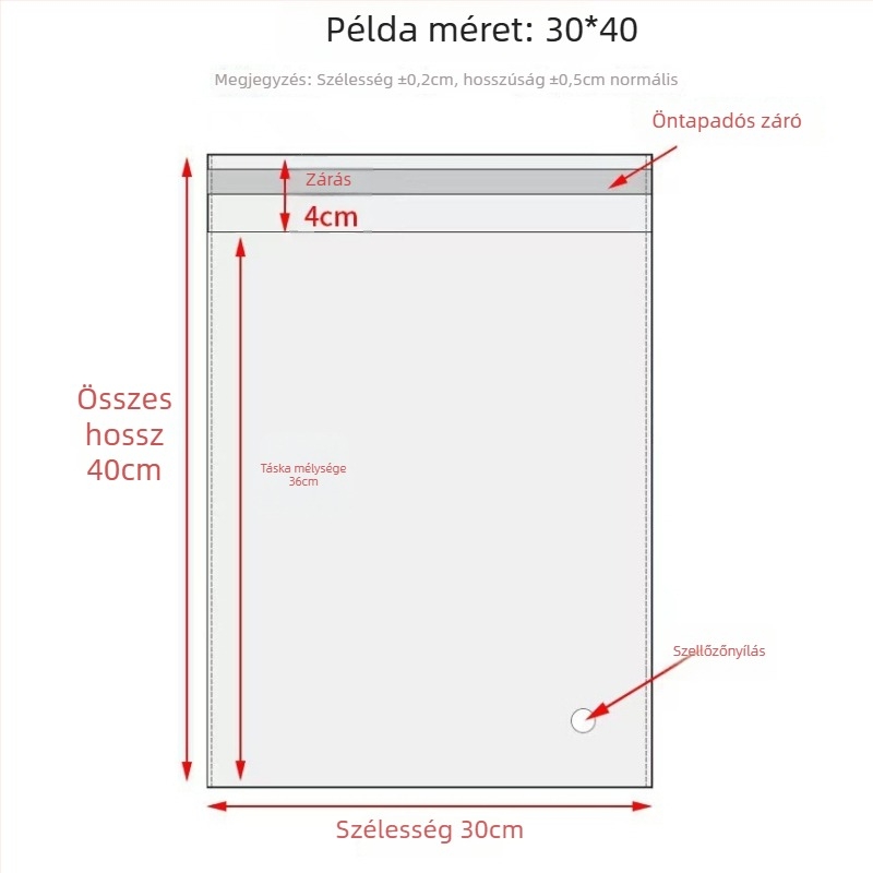OPP vastagított önzáró, átlátszó ruhazsák