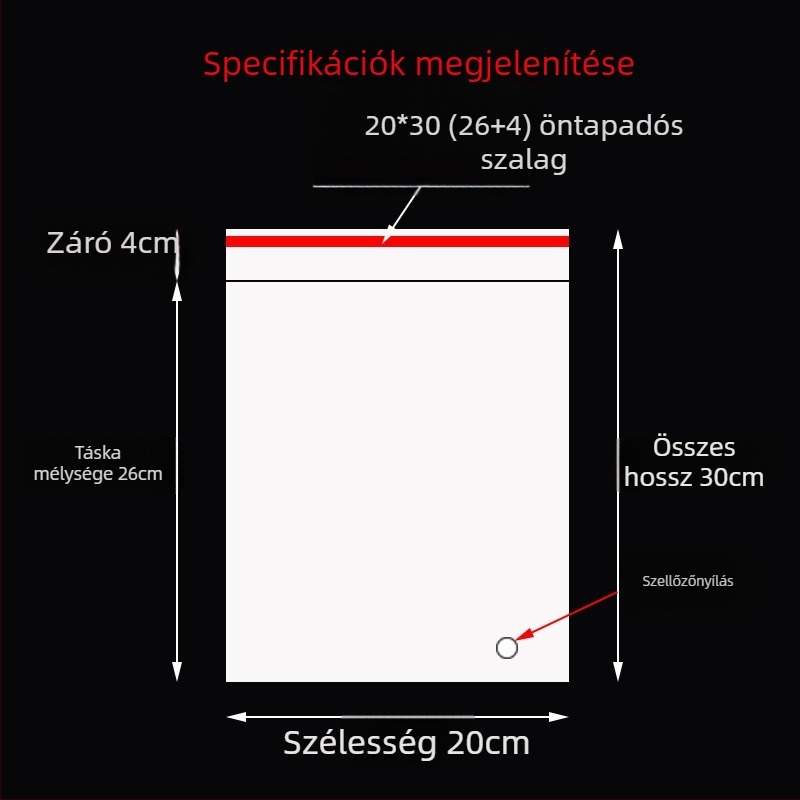 OPP vastagított önzáró, átlátszó ruhazsák