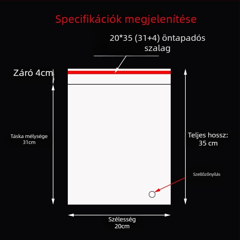 OPP vastagított önzáró, átlátszó ruhazsák