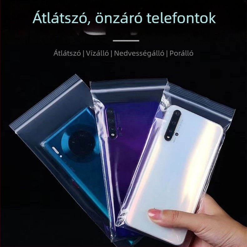Egyszer használatos vízálló telefon-táska érintőképernyő-izolációval és porvédelmi funkcióval, önzáró tasak orvosi kiszállításokhoz