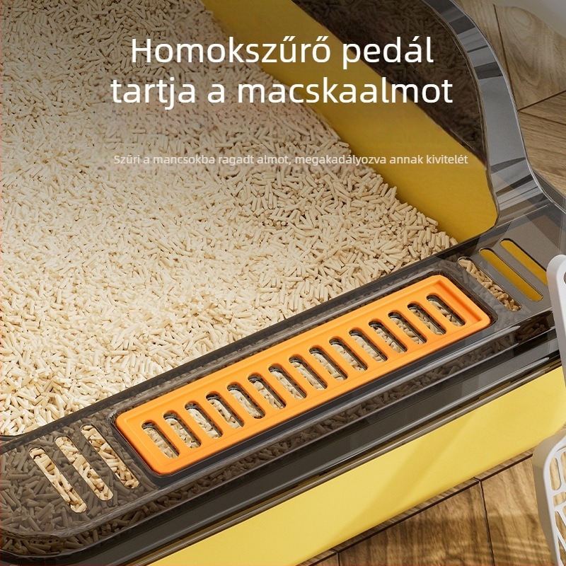 Nagy zárt macskaalom-tálca légáramlással, teljesen automata és csöpögés elleni védelemmel