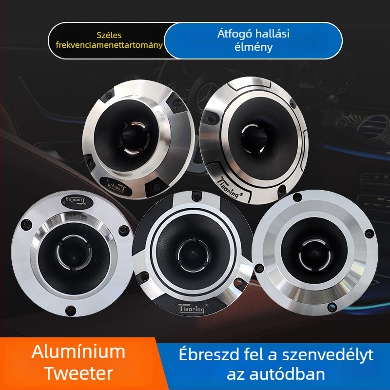 Autóban használt alumínium tweeter, GTTP-11–GTTP-15, 4 Ω, 150 W, 35 Hz–20 kHz