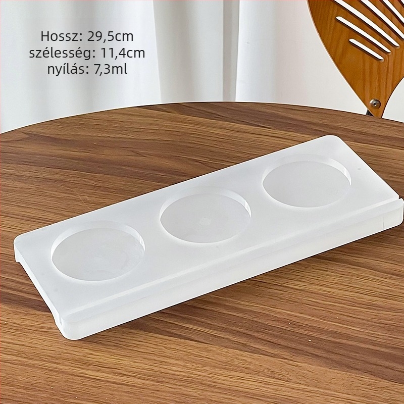 Új kínai stílusú teás- és italtálca, akril felső résszel és háromlyukú fa alapzattal