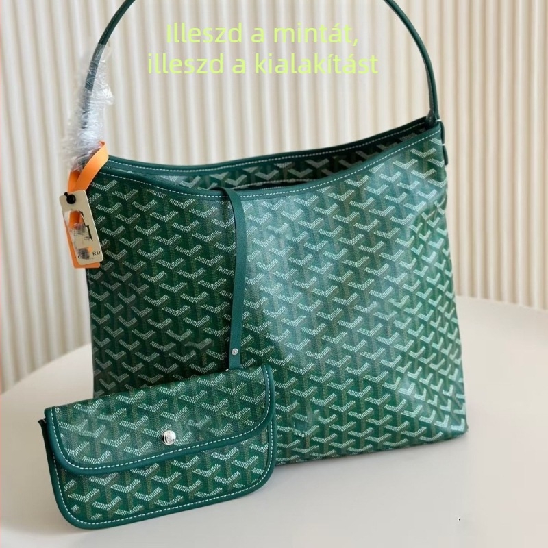 Goya dogtooth tote táska, PU anyag, cipzár, kockás minta, belső poliészter-pamut bélés