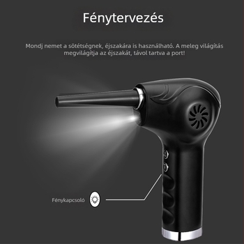 Kézi, hordozható porgyűjtő porszívó, 12V, 65W, 16000Pa szívóerő, töltéses működés — kültéri, otthoni, iroda és autó használatra