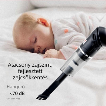 Autó belső porszívó — nagy teljesítményű, erős szívóerővel (9V, 75W, 4500Pa, újratölthető)