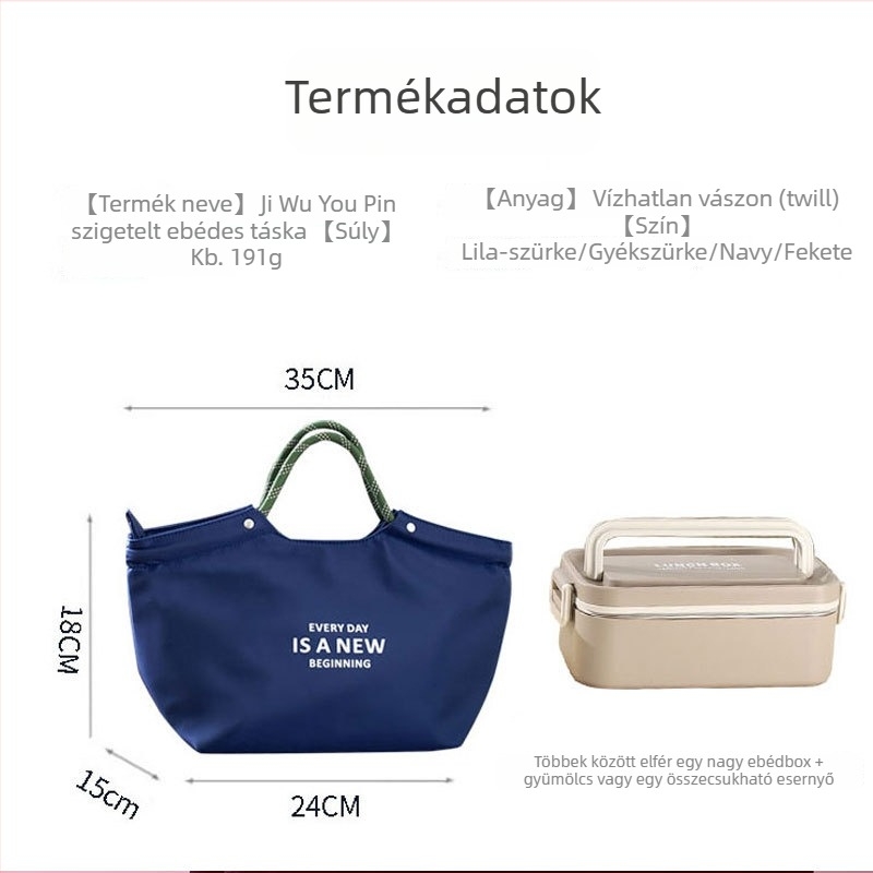 Vászon ebédtáska, vízálló és szigetelt, megfizethető luxus stílus, John 2517 modell, Excellent collection