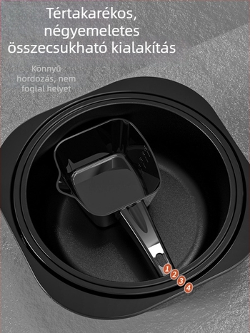 Fedéllel ellátott etetőedény - Három darabos készlet - Mély, tapadásmentes belső - Műanyag - Camper