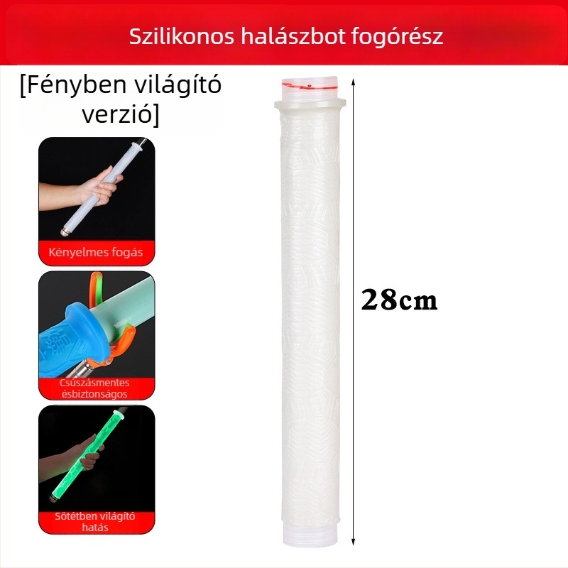 Szilikon fogantyú burkolat horgászbothoz — vastagított, puha, kopásálló, csúszásmentes, stopperrel