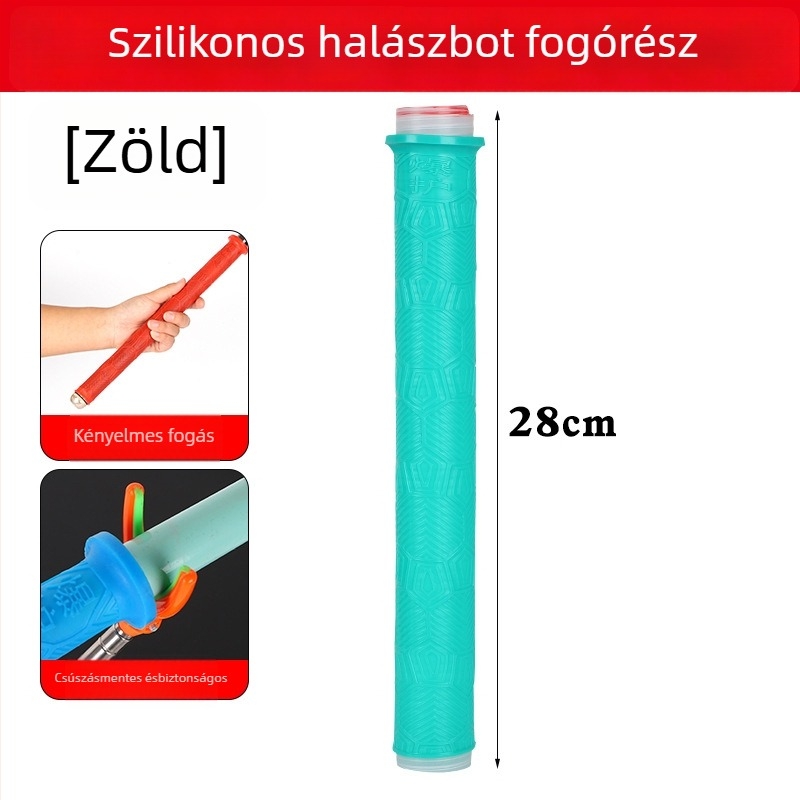 Szilikon fogantyú burkolat horgászbothoz — vastagított, puha, kopásálló, csúszásmentes, stopperrel