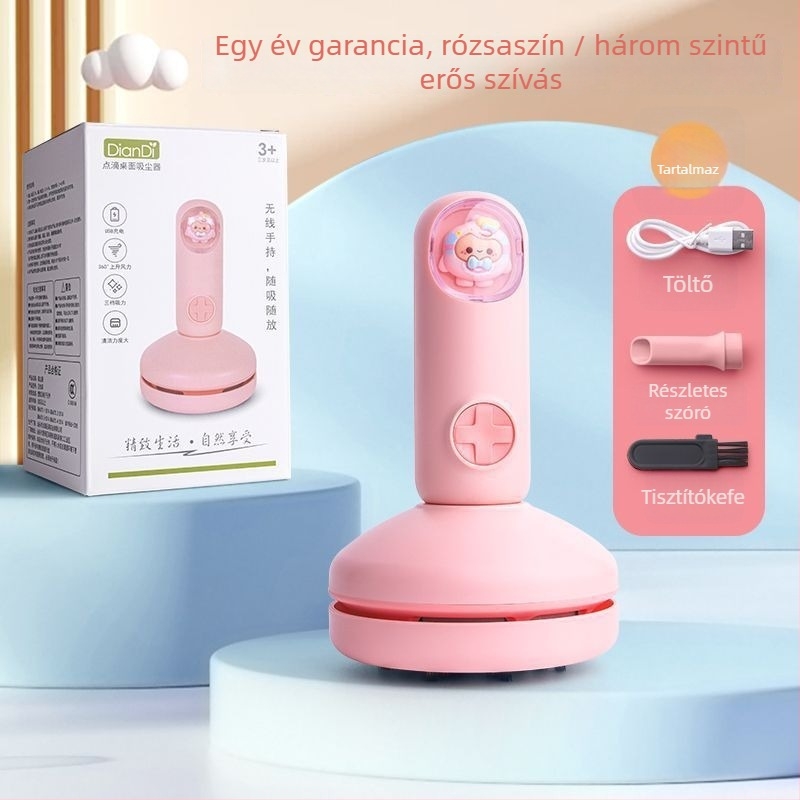 Hordozható kézi asztali porszívó billentyűzet tisztításához, síkfej, porgyűjtőedény, 2000 Pa-ig terjedő szívás, alacsony zajszint 36 dB alatt, DC-üzem (beépített akkumulátor nélkül)