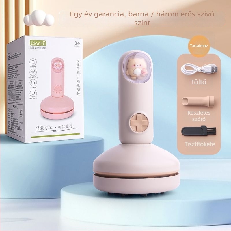 Hordozható kézi asztali porszívó billentyűzet tisztításához, síkfej, porgyűjtőedény, 2000 Pa-ig terjedő szívás, alacsony zajszint 36 dB alatt, DC-üzem (beépített akkumulátor nélkül)