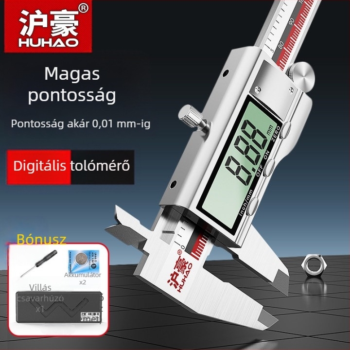 Shanghai Hao Digitális kijelzős tolómérő – nagy pontosságú, ipari osztályú, ékszerekhez és régiségekhez
