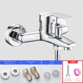 Meleg- és hideg víz keverőcsap zuhanyzáshoz, rozsdamentes acél, dupla kivitel, állandó hőmérsékletű szelep, modern stílus, Yuhong márka