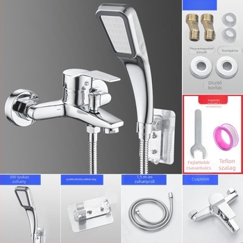 Meleg- és hideg víz keverőcsap zuhanyzáshoz, rozsdamentes acél, dupla kivitel, állandó hőmérsékletű szelep, modern stílus, Yuhong márka