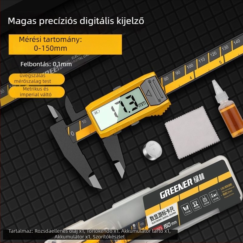 Digitális tolómérő mélységmérő - ipari osztály, ékszer- és karkötő mérésére