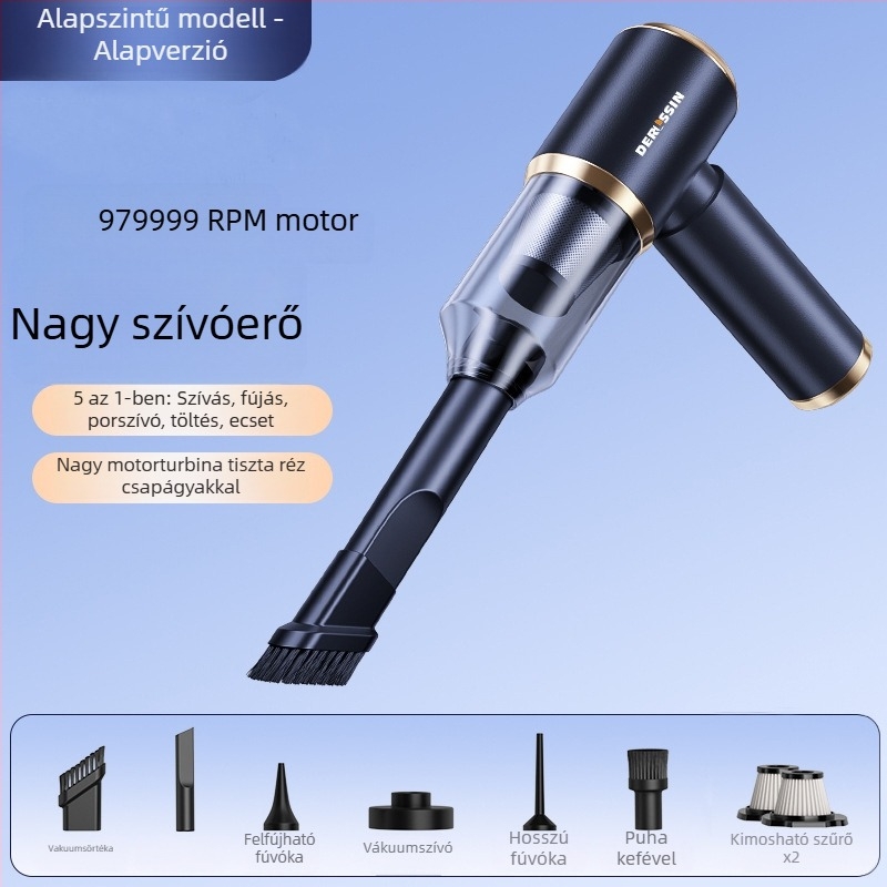 Autó és otthon – vezeték nélküli porszívó, 12V, 120W, 4500 Pa, 30 perc