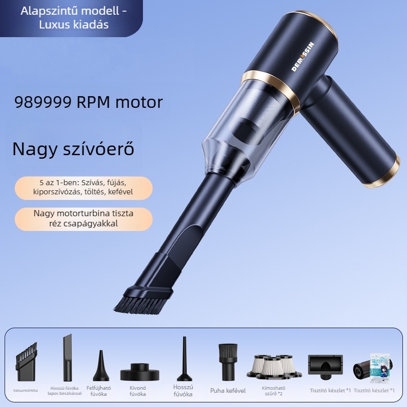 Autó és otthon – vezeték nélküli porszívó, 12V, 120W, 4500 Pa, 30 perc