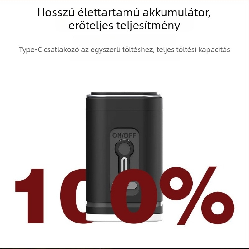 Hordozható 12V DC autó légpumpa lítiumakkumulátorral, 70 L/perc, Digitális kijelző, 20+ perc üzemidő