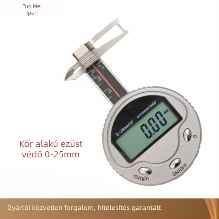 Mini digitális tolómérő ékszerekhez és drágakövekhez, rozsdamentes acél, 0-25 mm, pontosság ±0,01 mm, három funkció