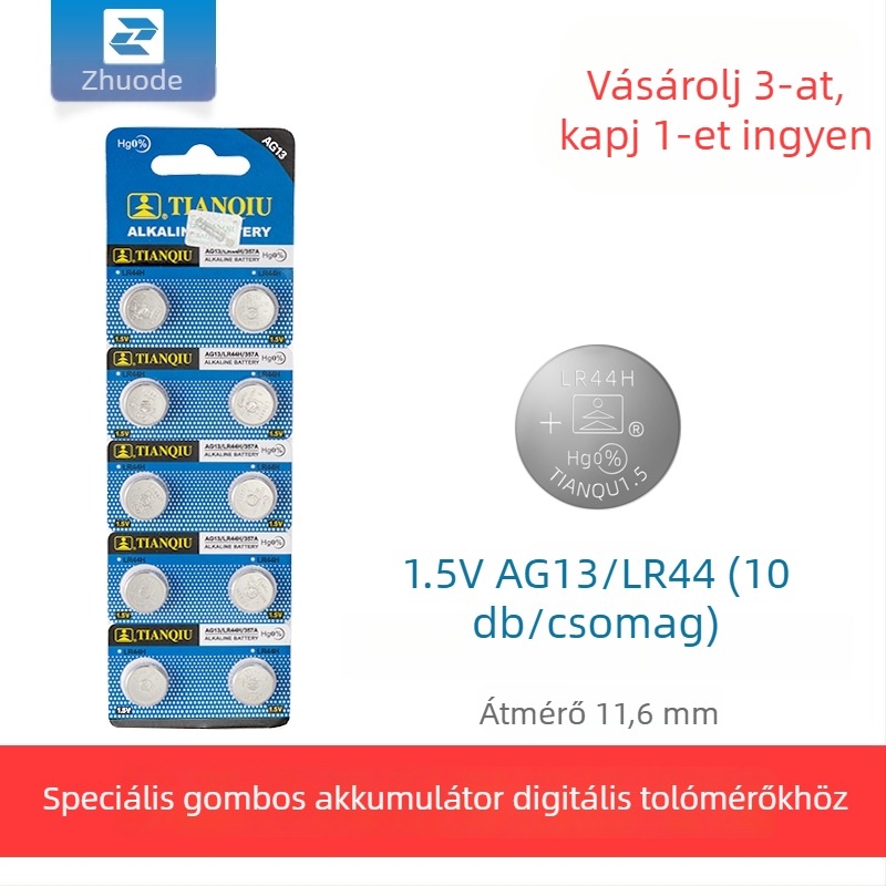 QITA rozsdamentes acélból készült digitális tolómérő, gombelemmel működtetve, magas pontosság, háztartási használatra