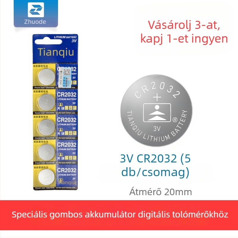 QITA rozsdamentes acélból készült digitális tolómérő, gombelemmel működtetve, magas pontosság, háztartási használatra