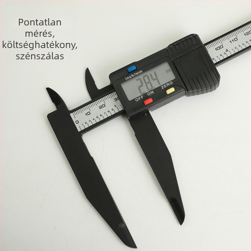 Digitális tolómérő hosszú állkapcsokkal, belső és külső átmérő mérésére, tartomány 0–150/200/300 mm, MAKLE, digitális kijelző