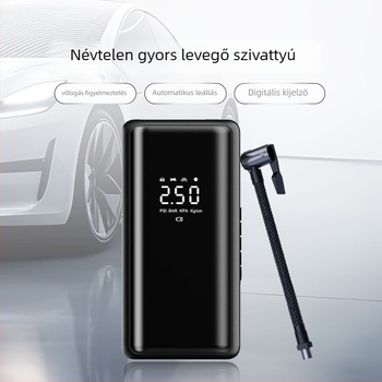 Autó légpumpa, hordozható elektromos, digitális kijelzővel, 12V DC, 120W, 35 L/perc