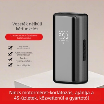 Autó légpumpa, hordozható elektromos, digitális kijelzővel, 12V DC, 120W, 35 L/perc