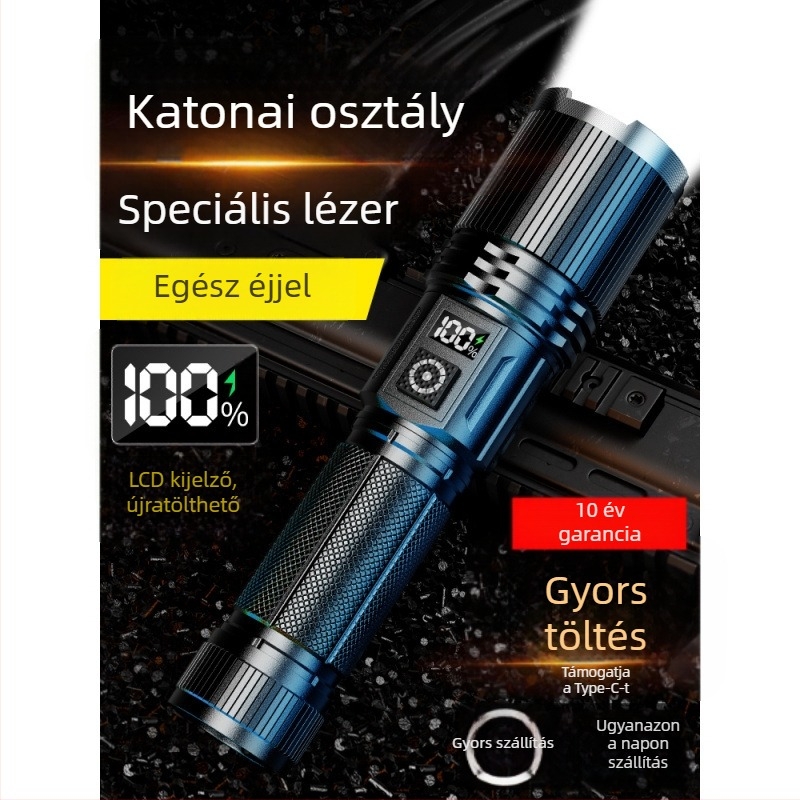 Kemping fejlámpa Kfan LED chippel, alumíniumötvözet ház, 350 lm felett, tömege 178 g