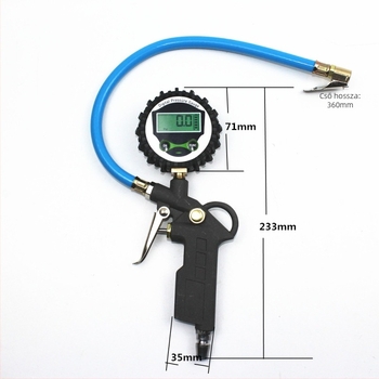 Autó gumiabroncs nyomáspisztoly nyomásmérővel és felfújó mérőműszer