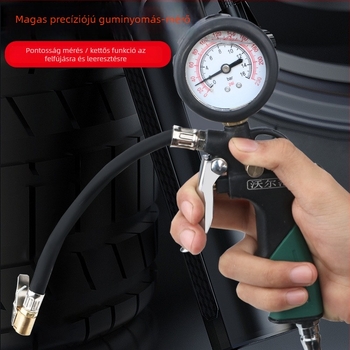 Volvan gumi nyomásmérő és fúvópiska – olajba merülő manométer, tartomány 0–60 psi, pontosság 0,005, rézből készült test
