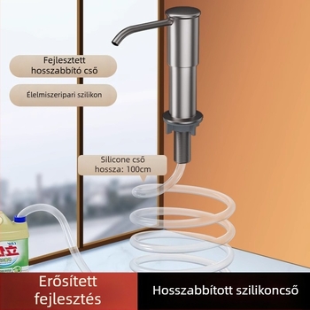Mosogatószer-adagoló mosogatóhoz kézi nyomású működéssel — ABS anyag, elektroplatírozás, First Impression márka, 120 g