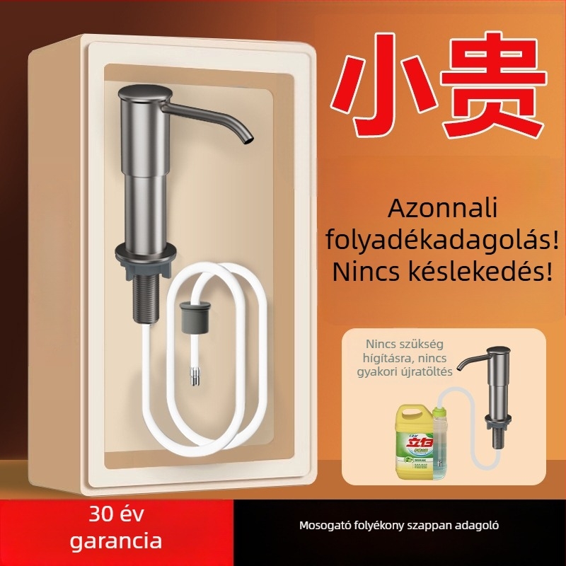 Mosogatószer-adagoló mosogatóhoz kézi nyomású működéssel — ABS anyag, elektroplatírozás, First Impression márka, 120 g