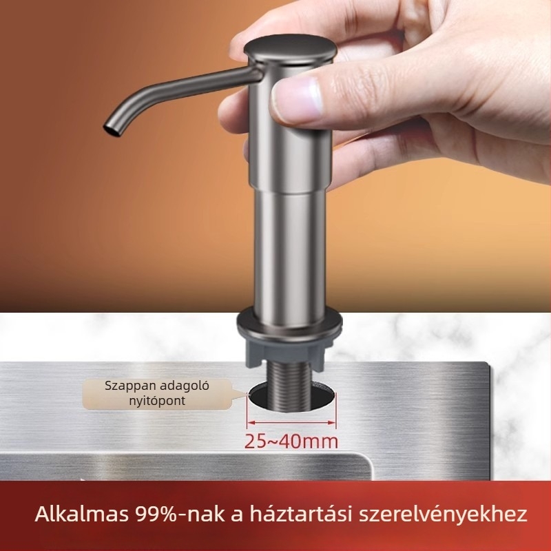 Mosogatószer-adagoló mosogatóhoz kézi nyomású működéssel — ABS anyag, elektroplatírozás, First Impression márka, 120 g