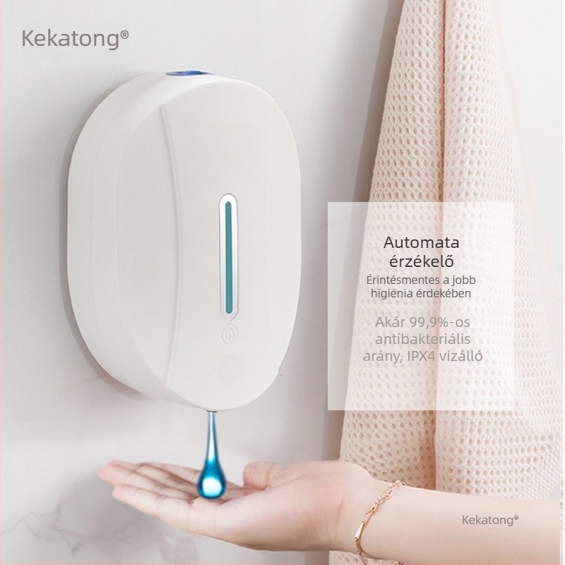 Érzékelős szappanadagoló, falra szerelt, érintésmentes, teljesen automata, CE tanúsítvány, modern minimalista stílus