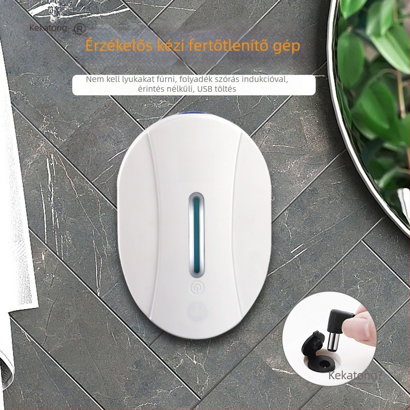 Érzékelős szappanadagoló, falra szerelt, érintésmentes, teljesen automata, CE tanúsítvány, modern minimalista stílus
