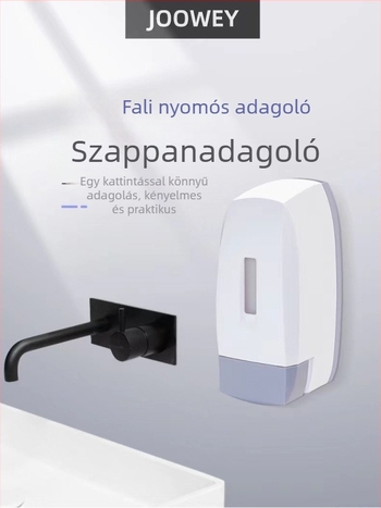 Fali szappanadagoló – kézi nyomású működés (ABS; injektálás; 380 g; OFC)