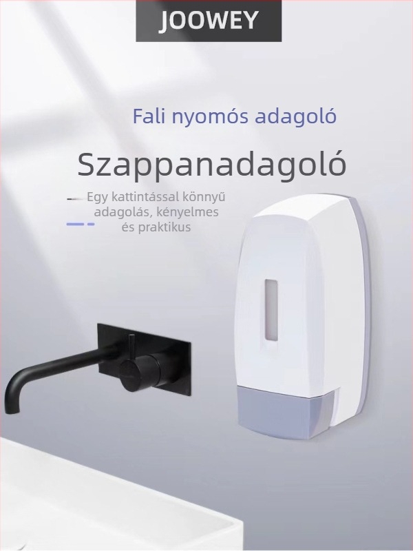 Fali szappanadagoló – kézi nyomású működés (ABS; injektálás; 380 g; OFC)